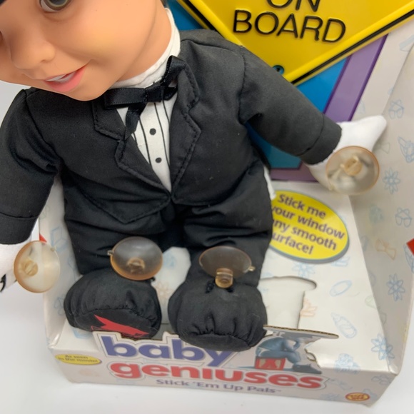 Vintage Baby Genius Stick 'Em Up Pals Baby Genius On Board Doll and Sign in Box - Picture 2 of 13